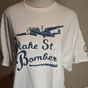 Vintage Blake St. Bombers Delta White and Blue Graphic Tee